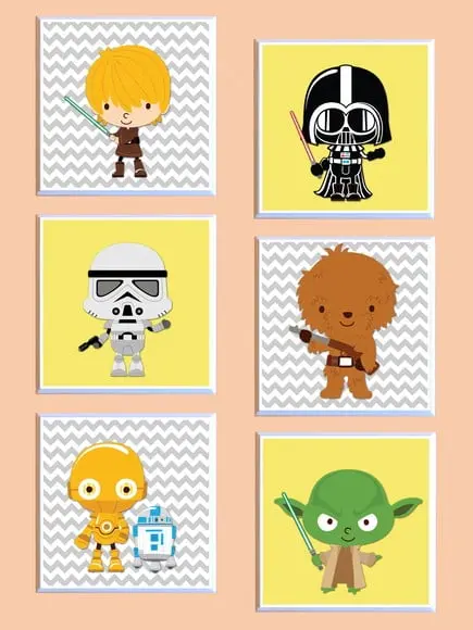 Conjunto de Quadros Star Wars Babies