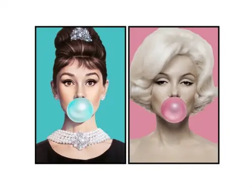 Dupla de Placas Impressão Uv Chiclete Audrey e Marilyn