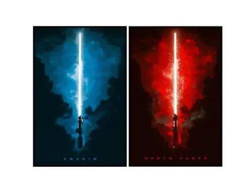 Dupla de Placas Impressão Uv Sabres de Luz Anakin e Vader