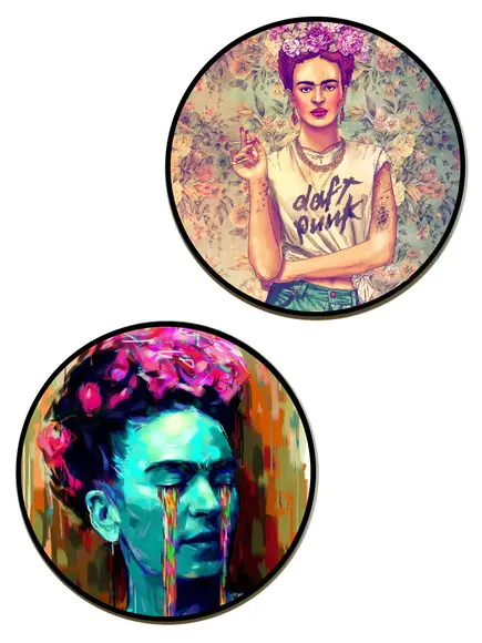 Dupla de Placas Redondas 25cm Frida 01