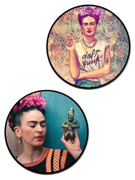Dupla de Placas Redondas 25cm Frida 02