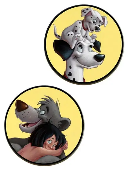 Dupla de Placas Redondas Disney (dálmatas e Mogli)