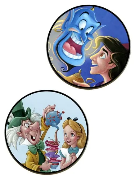 Dupla de Placas Redondas Disney (aladdin e Alice)