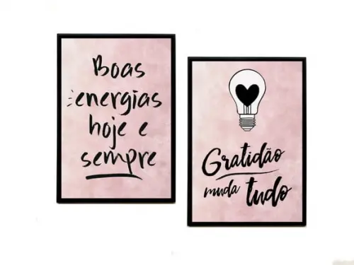 Dupla de Quadros Boas Energias Rosa