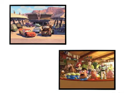 Dupla de Quadros Carros e Toy Story