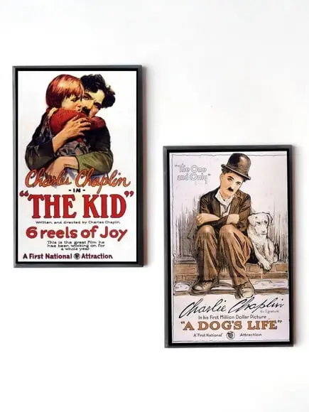 Dupla de Quadros Charles Chaplin (Cartazes 01)