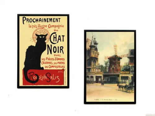 Dupla de Quadros Chat Noir e Moulin Rouge
