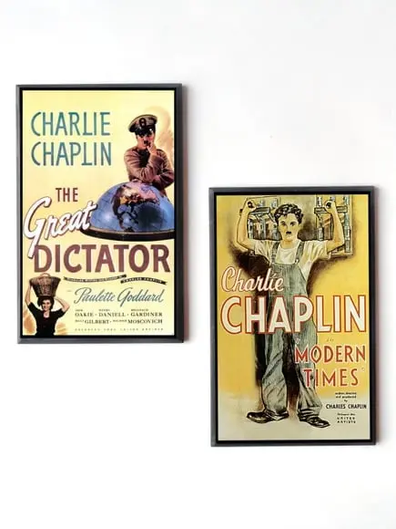 Dupla de Quadros Charles Chaplin (Cartazes 02)