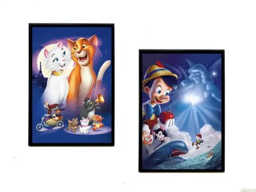 Dupla de Quadros Disney Aristogatas e Pinoquio