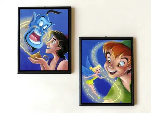 Dupla de Quadros Disney Aladdin e Peter Pan