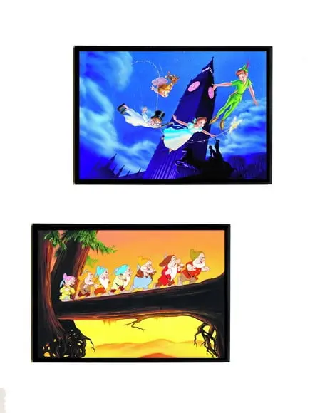 Dupla de Quadros Disney Peter Pan e Sete Anões