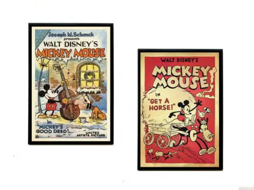 Dupla de Quadros Disney Mickey Revistas