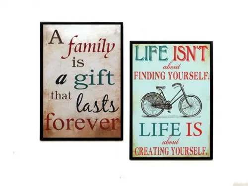 Dupla de Quadros Family Is e Life Is