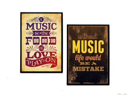 Dupla de Quadros Frase Musica