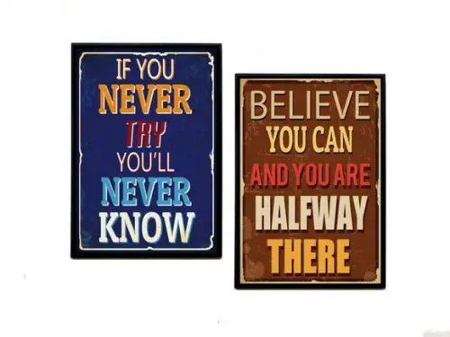 Dupla de Quadros If You Never Try e Believe You Can