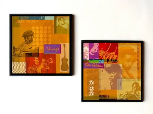 Dupla de quadros Jazz (Chicago e New Orleans)