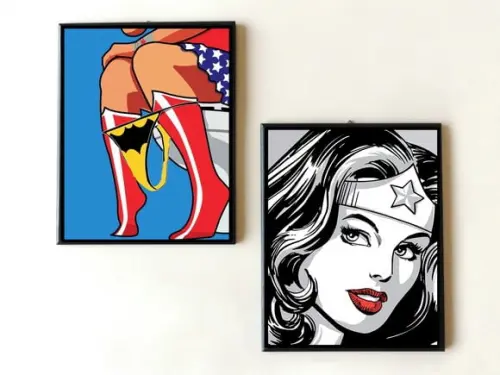 Dupla de quadros Mulher Maravilha Pop Art 2