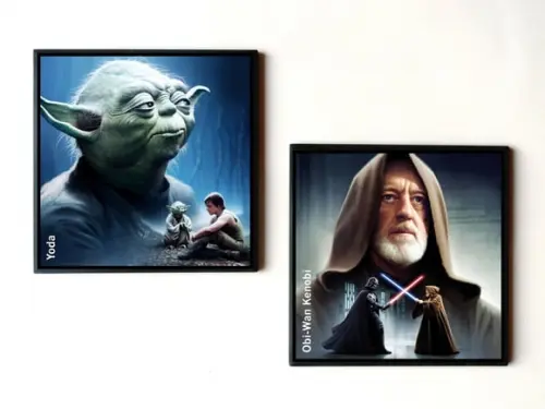 Dupla de quadros Star Wars (Mestres Jedi)