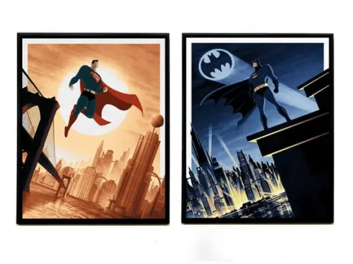 Dupla de quadros Superman x Batman