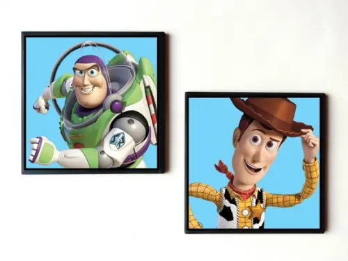 Dupla de quadros Toy Story Buzz e Woody