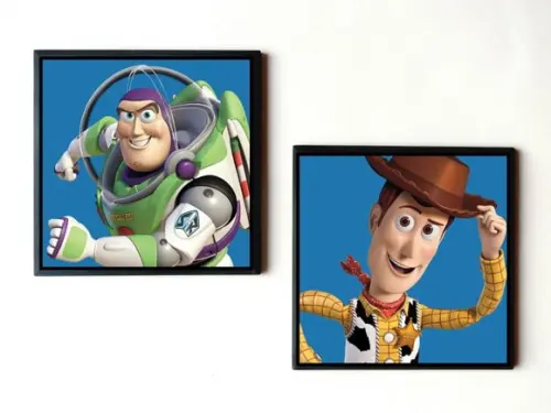 Dupla de quadros Toy Story Buzz e Woody