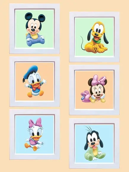 Jogo de Quadrinhos Disney Babies Fundo Colorido 002