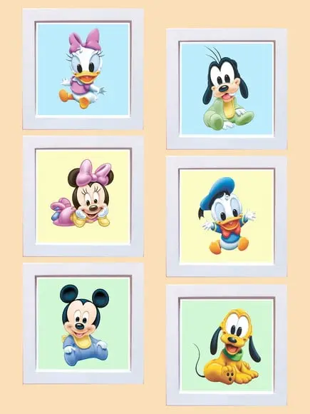 Jogo de Quadrinhos Disney Babies Fundo Colorido 001