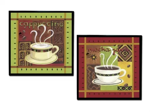 Jogo de quadros Café (Mocha Java e Cappuccino)