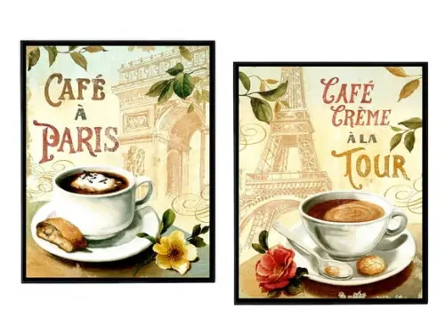 Jogo de quadros Café Paris