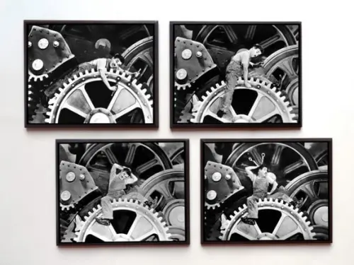 Jogo de quadros Chaplin Tempos Modernos