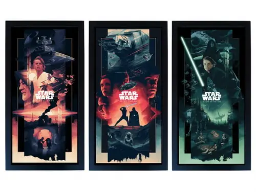 Jogo de Quadros Star Wars Cartaz Colorido