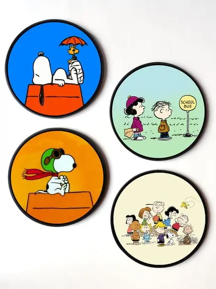 Kit com 4 Placas Redondas Peanuts 02