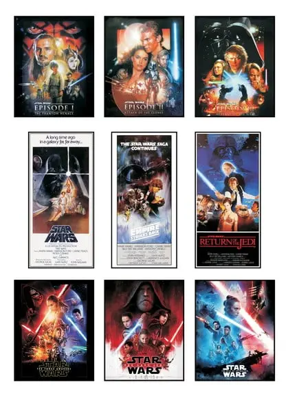 Kit de Placas Decorativas Star Wars Trilogias