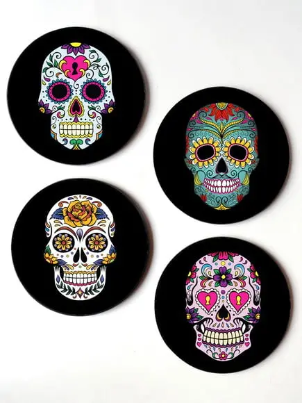 Kit de Placas Redondas Caveiras Mexicanas 03
