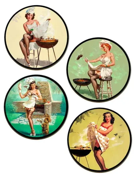 Kit de Placas Redondas Pinups Churrasco