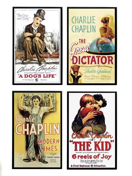 Kit de Quadros Charles Chaplin Cartazes