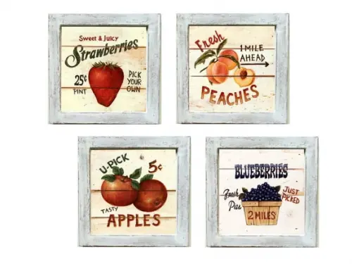 Kit de Quadros Frutas Vintage Pátina Provençal
