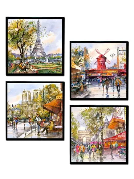 Kit de Quadros Paris 18x18cm