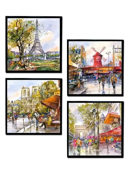 Kit de Quadros Paris 24x24cm