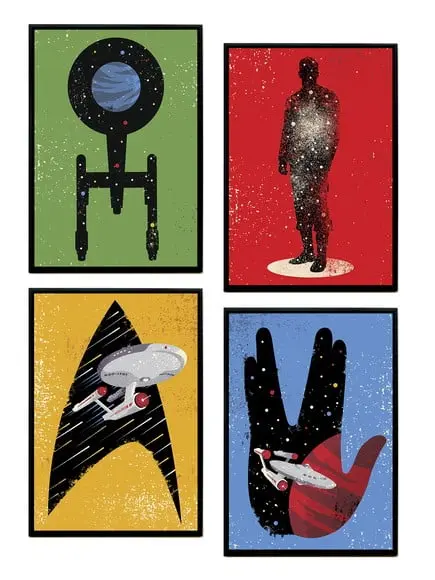 Kit de Quadros Startrek Minimalista