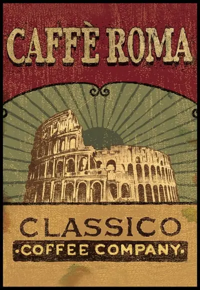 Placa Decorativa Café Roma