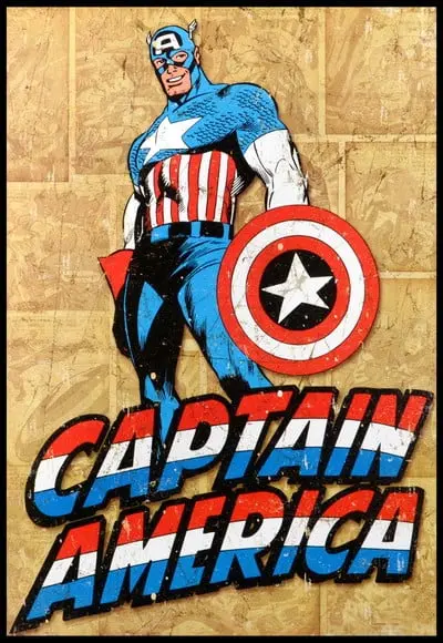 Placa Decorativa Capitão América Vintage