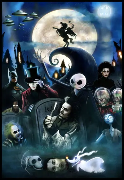 Placa Decorativa Filmes Tim Burton