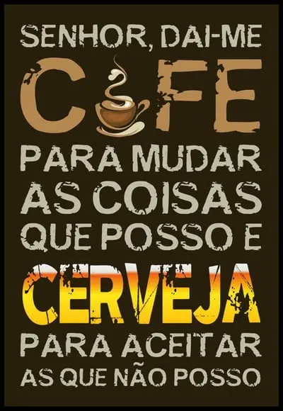 Placa Decorativa Frases Café e Cerveja
