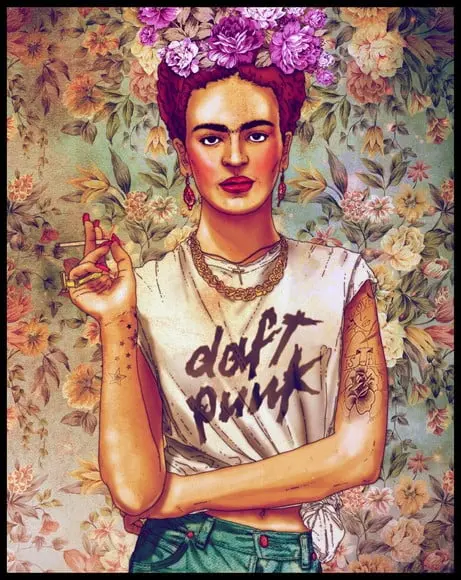 Placa Decorativa Frida Daft Punk