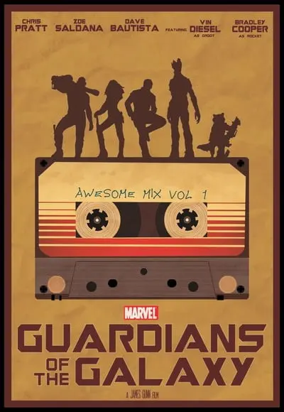 Placa Decorativa Guardiões da Galaxia Minimalista