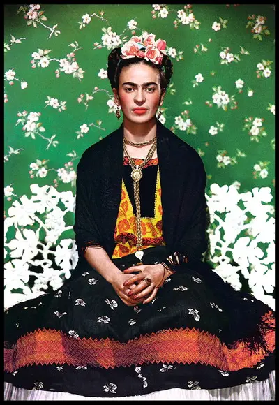 Placa Decorativa Frida Fundo Verde