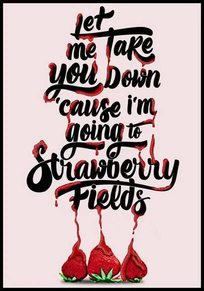 Placa Decorativa Letra Strawberry Fields Forever