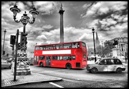Placa Decorativa Londres Ônibus Vermelho