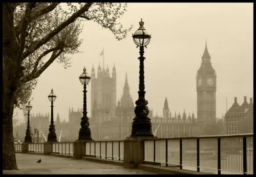 Placa Decorativa Londres Sépia